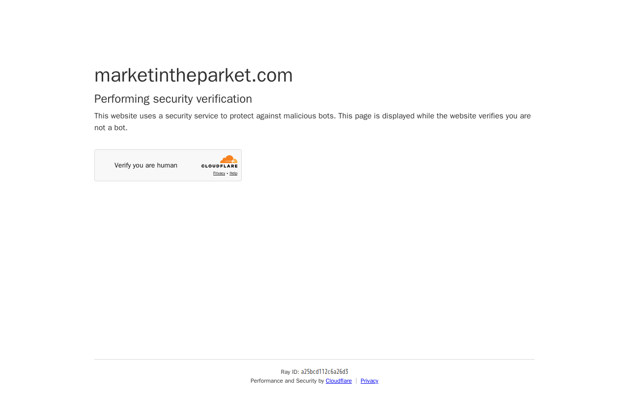 Market in the Park-et website preview