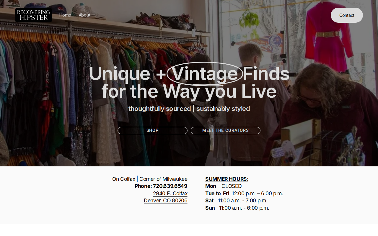 Recovering Hipster website preview