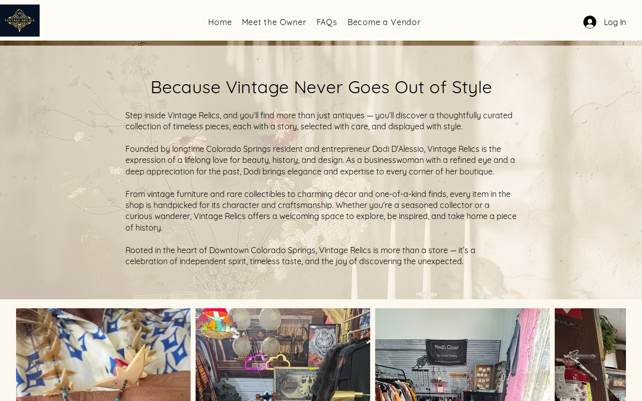 Vintage Relics website preview