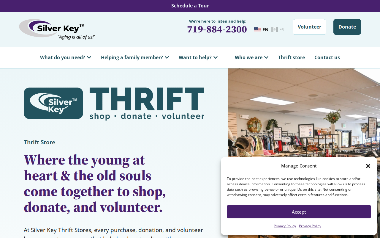 Silver Key Thrift Store website preview