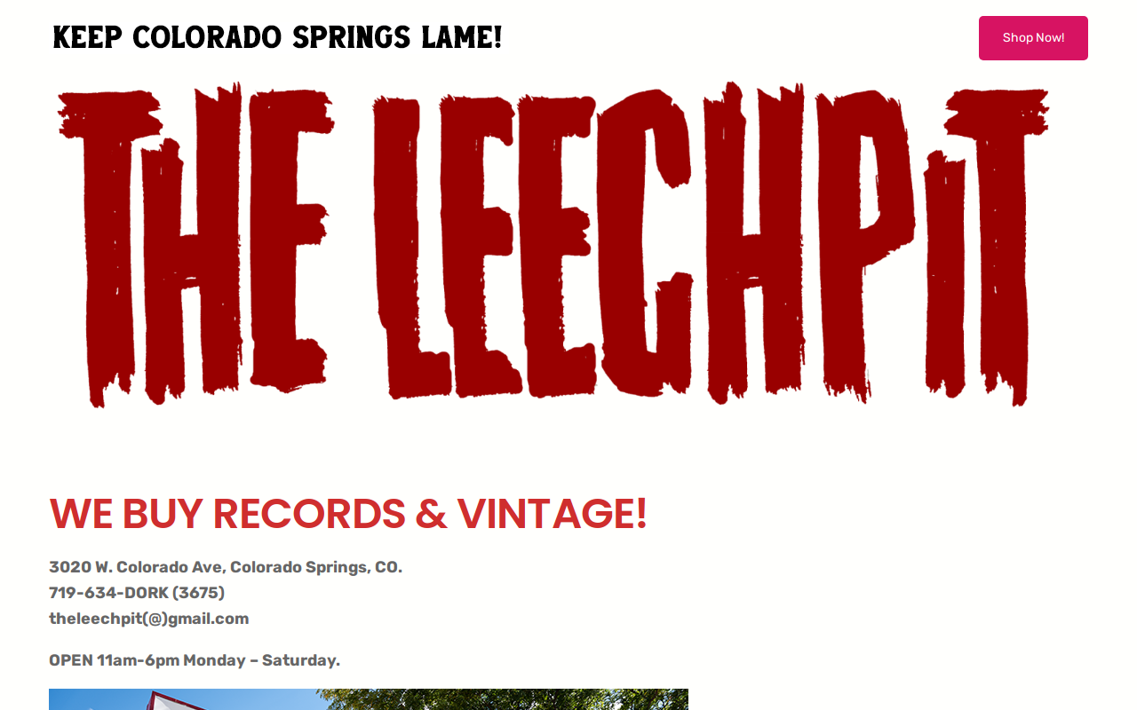 The Leechpit Records and Vintage website preview