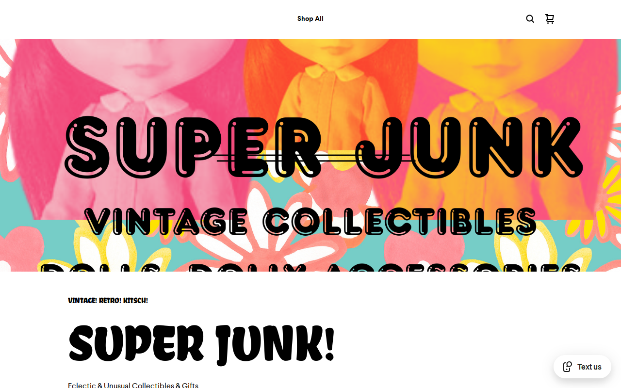 Super Junk Vintage Shop website preview