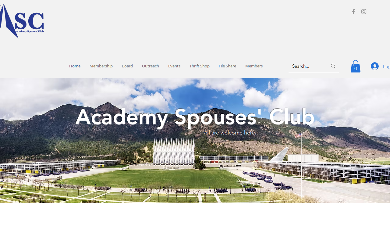 Academy Spouses Club Thrift Shop website preview