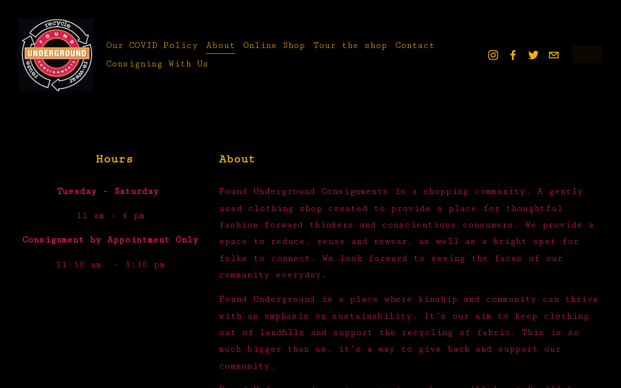 Found Underground Consignment website preview