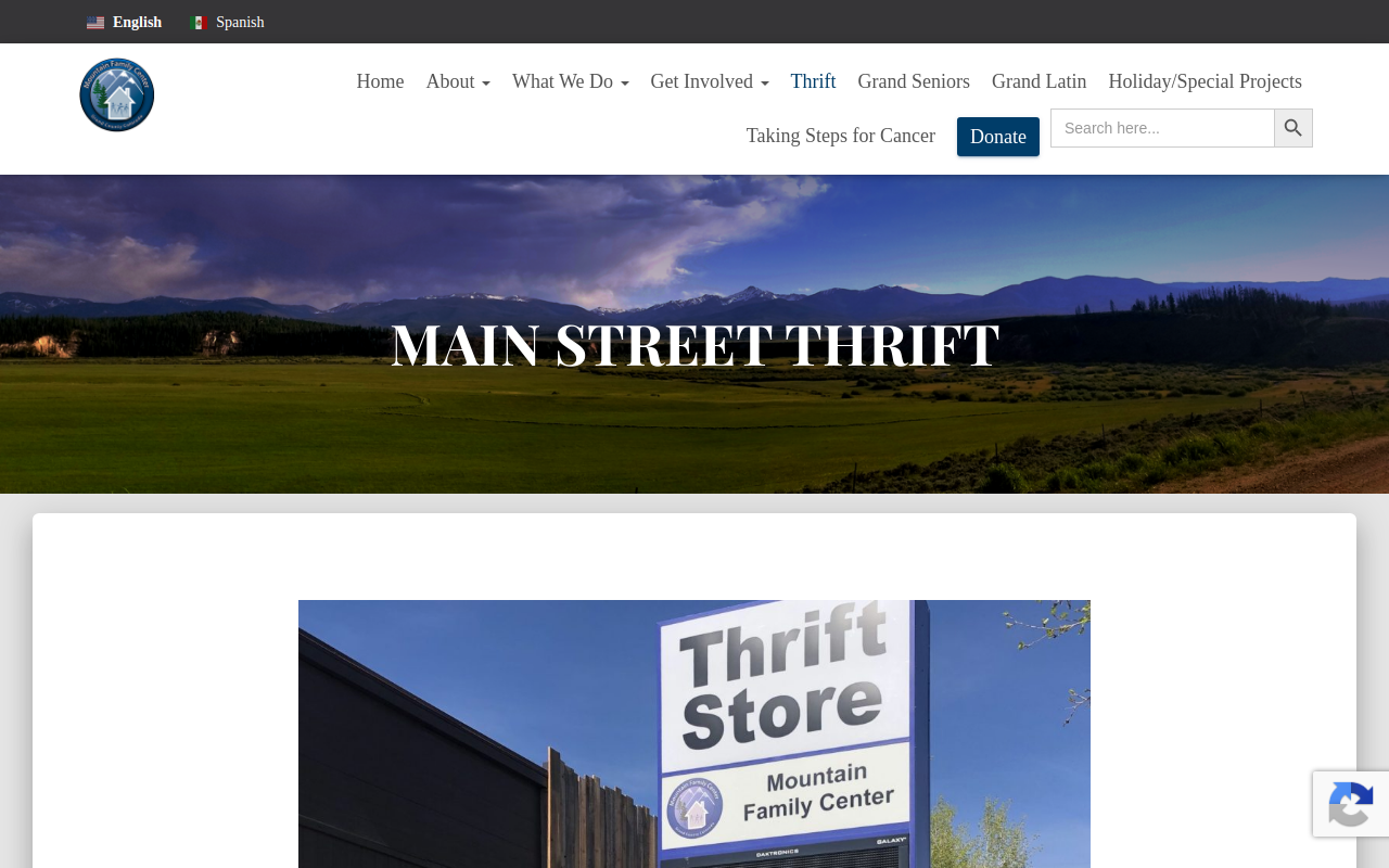 Main Street Thrift website preview
