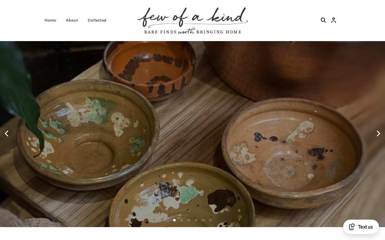 Few of a Kind Vintage and Mercantile website preview
