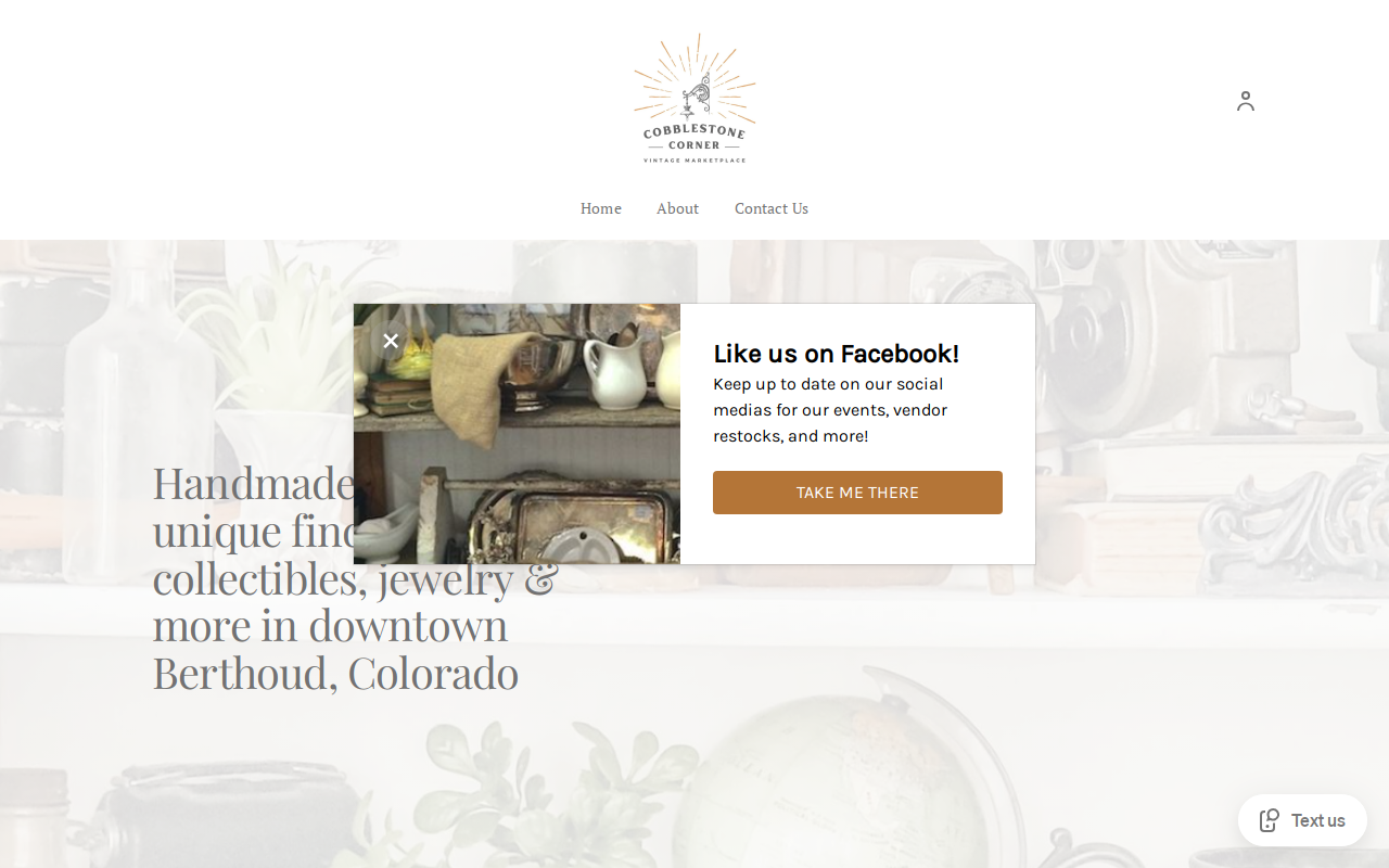 Cobblestone Corner Vintage Marketplace website preview