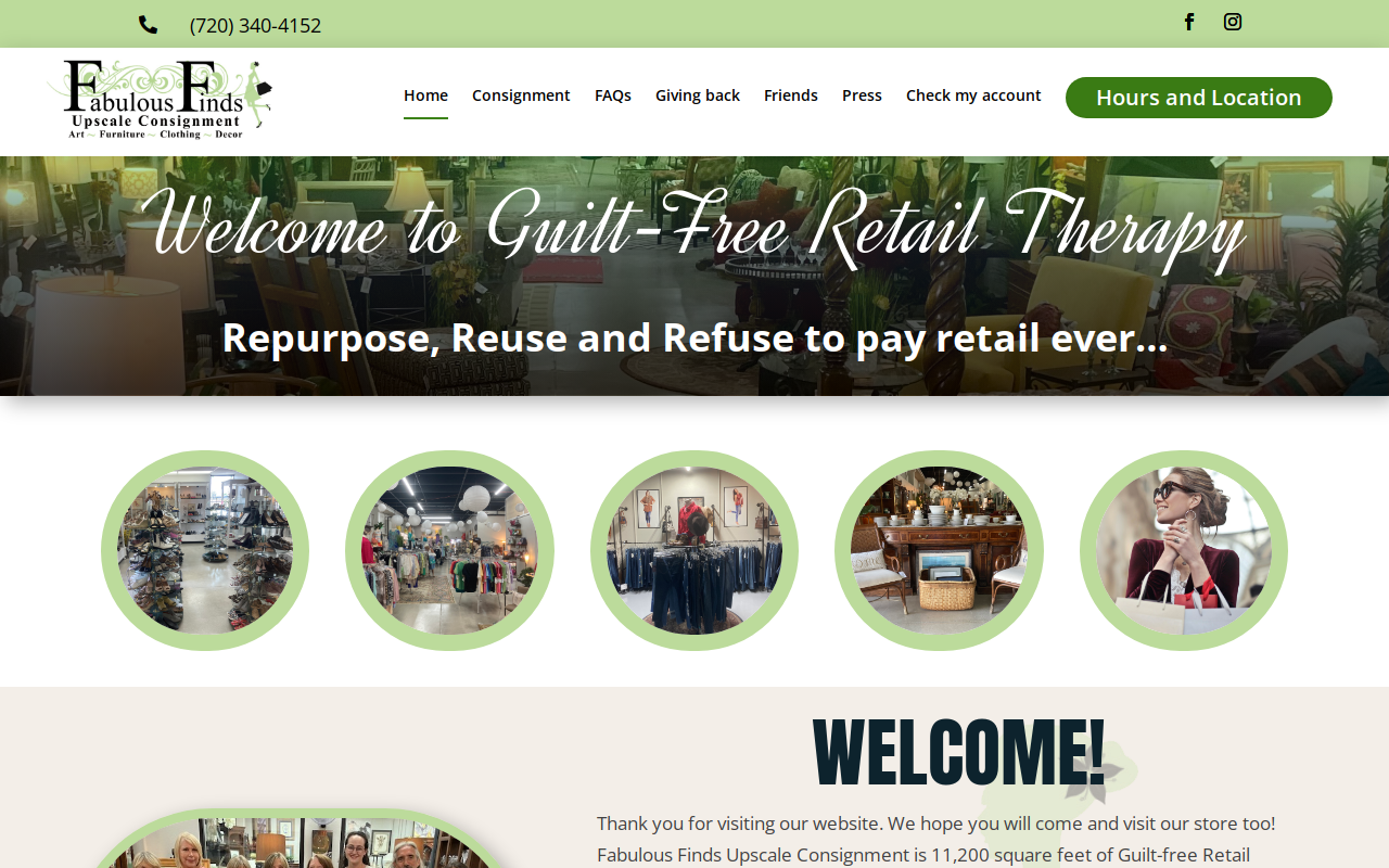 Fabulous Finds Upscale Consignment website preview