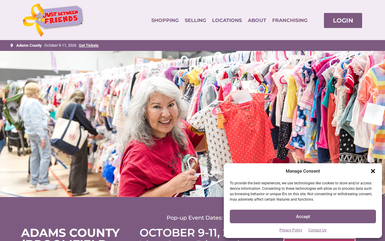 Just Between Friends website preview