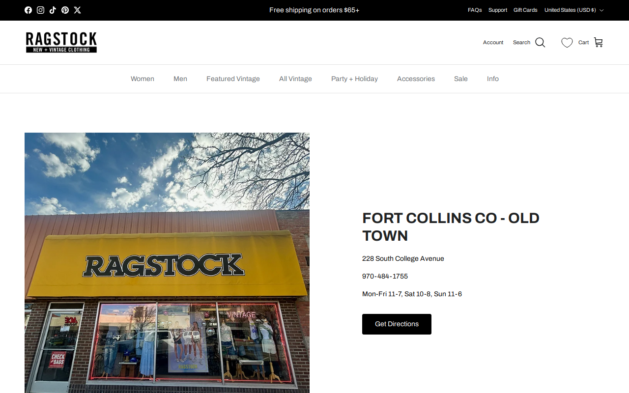 Ragstock website preview