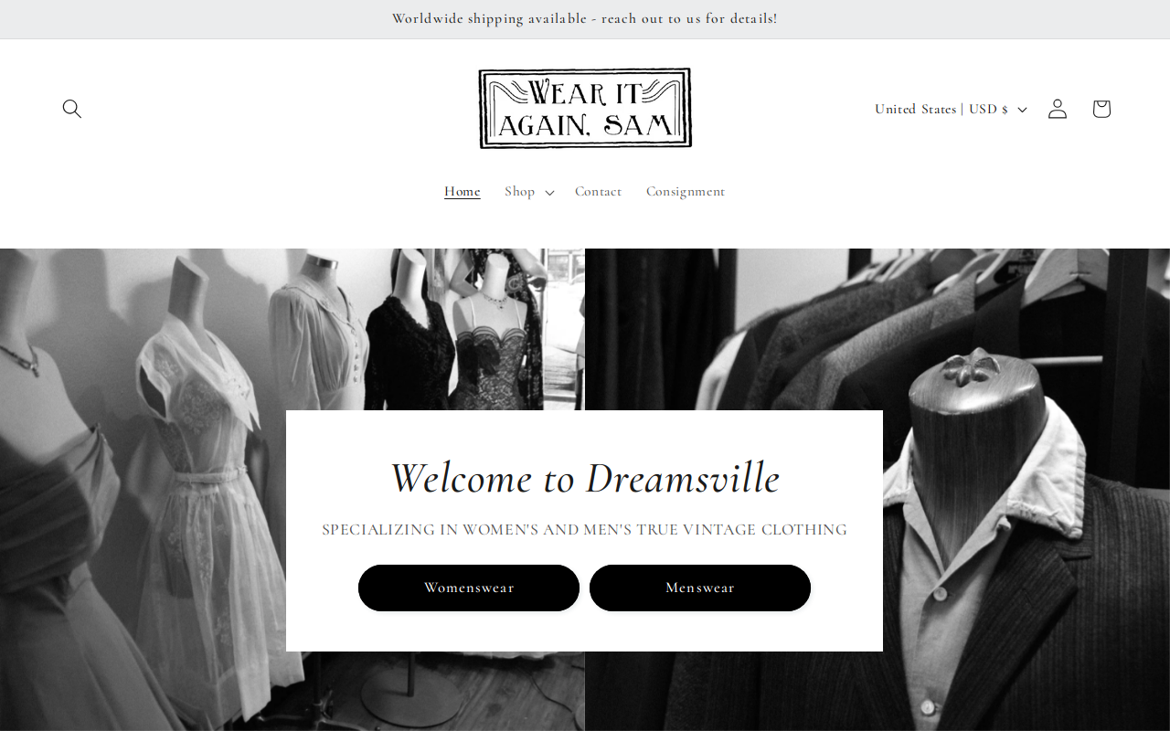 Wear It Again, Sam website preview