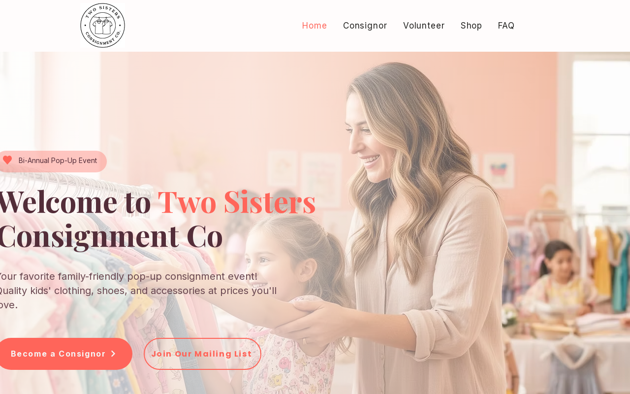 Two Sisters Consignment Co. website preview