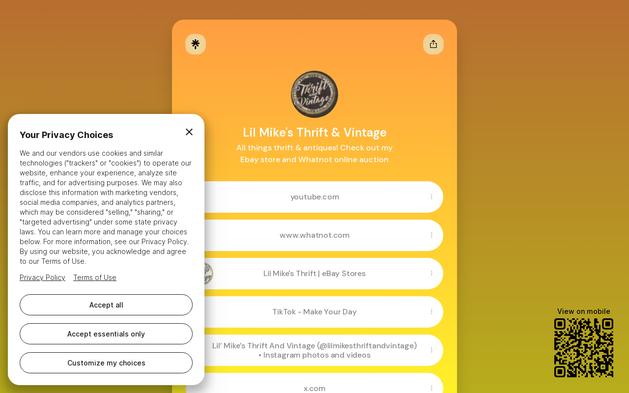 Lil Mike's Thrift and Vintage website preview