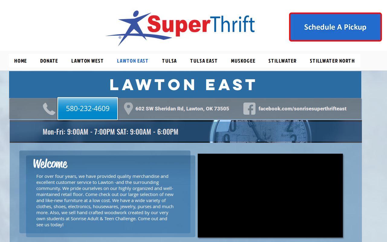Sonrise Super Thrift East Lawton website preview
