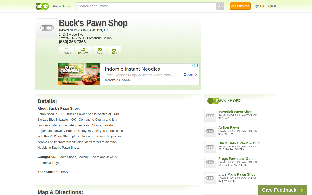 Buck's Pawn Shop website preview