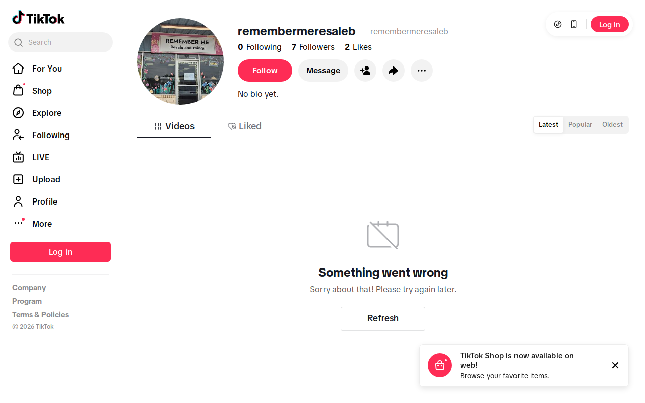 Remember Me Resale & Things website preview
