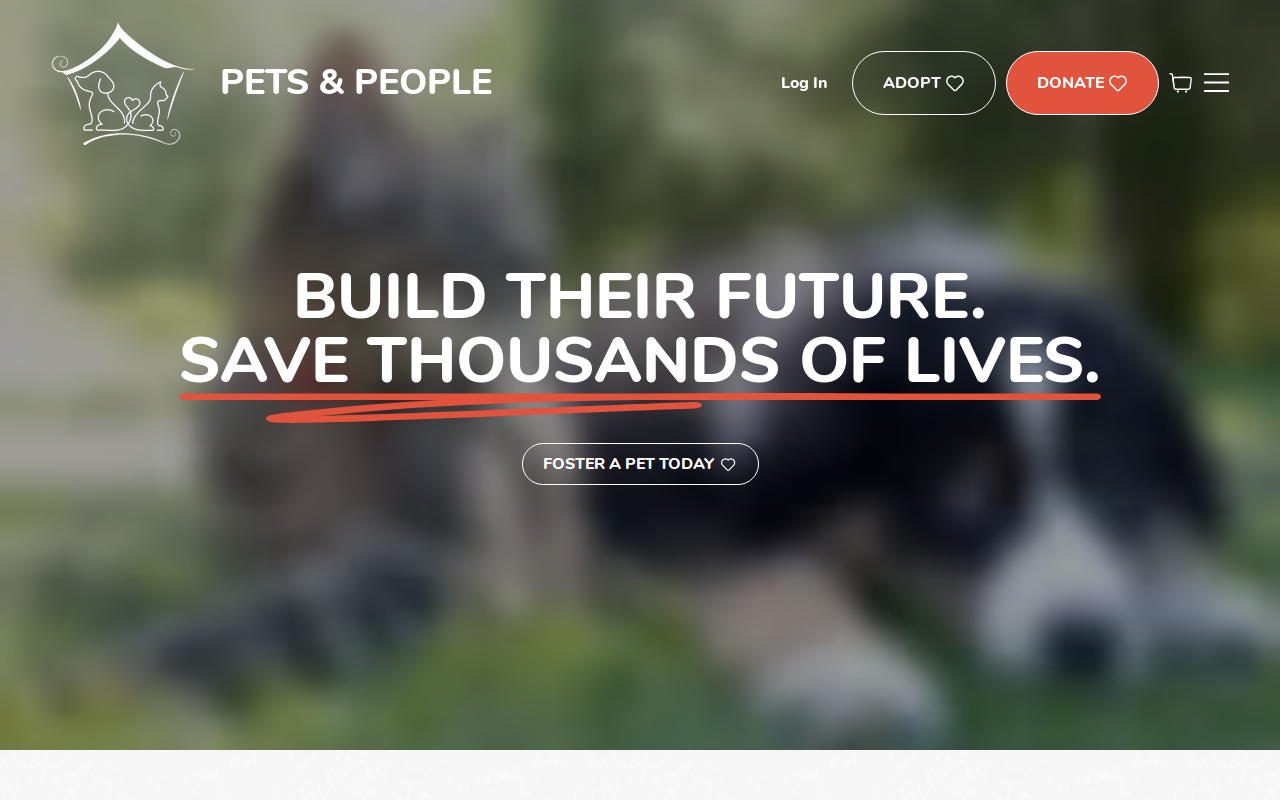 Pets and People Thrift Store website preview