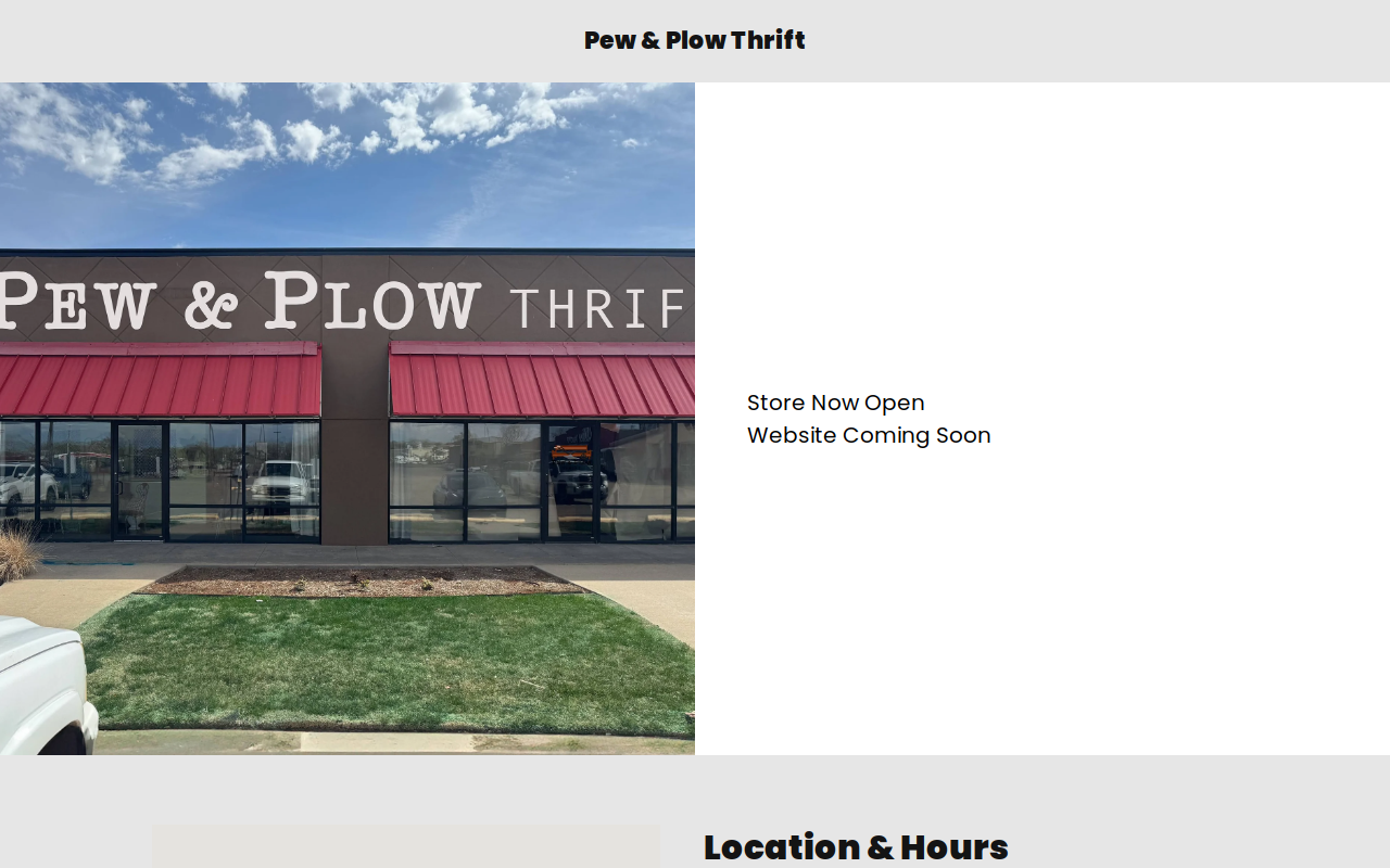 Pew & Plow Thrift website preview