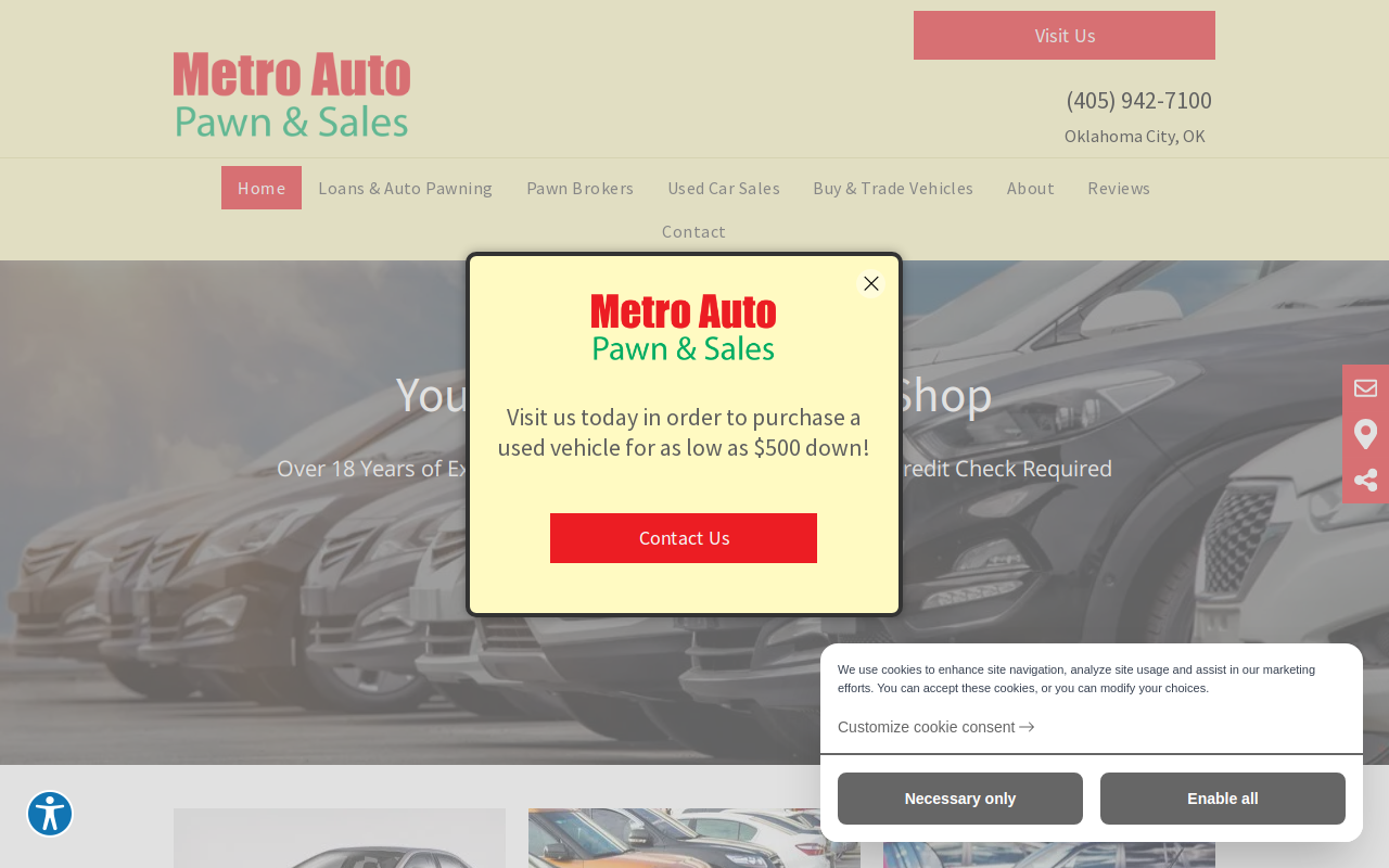 Metro Auto Pawn & Sales website preview