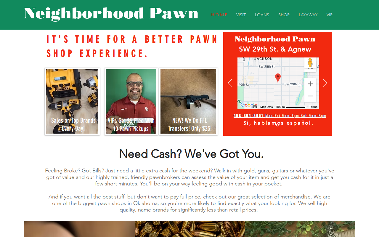Neighborhood Pawn website preview