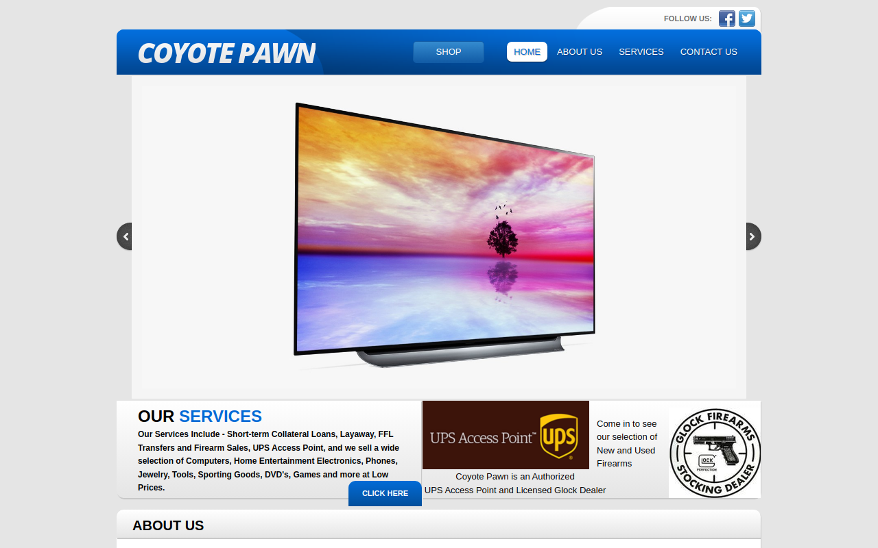 Coyote Pawn website preview
