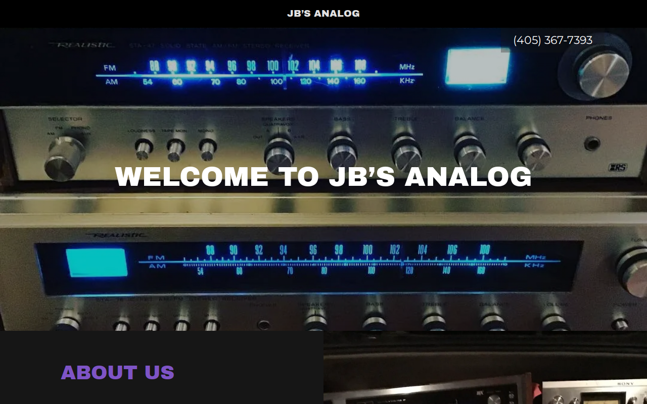 JB's Analog website preview