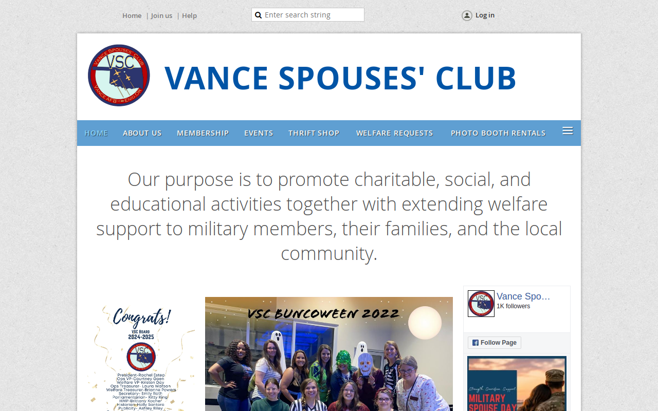 Vance AFB Thrift Shop website preview