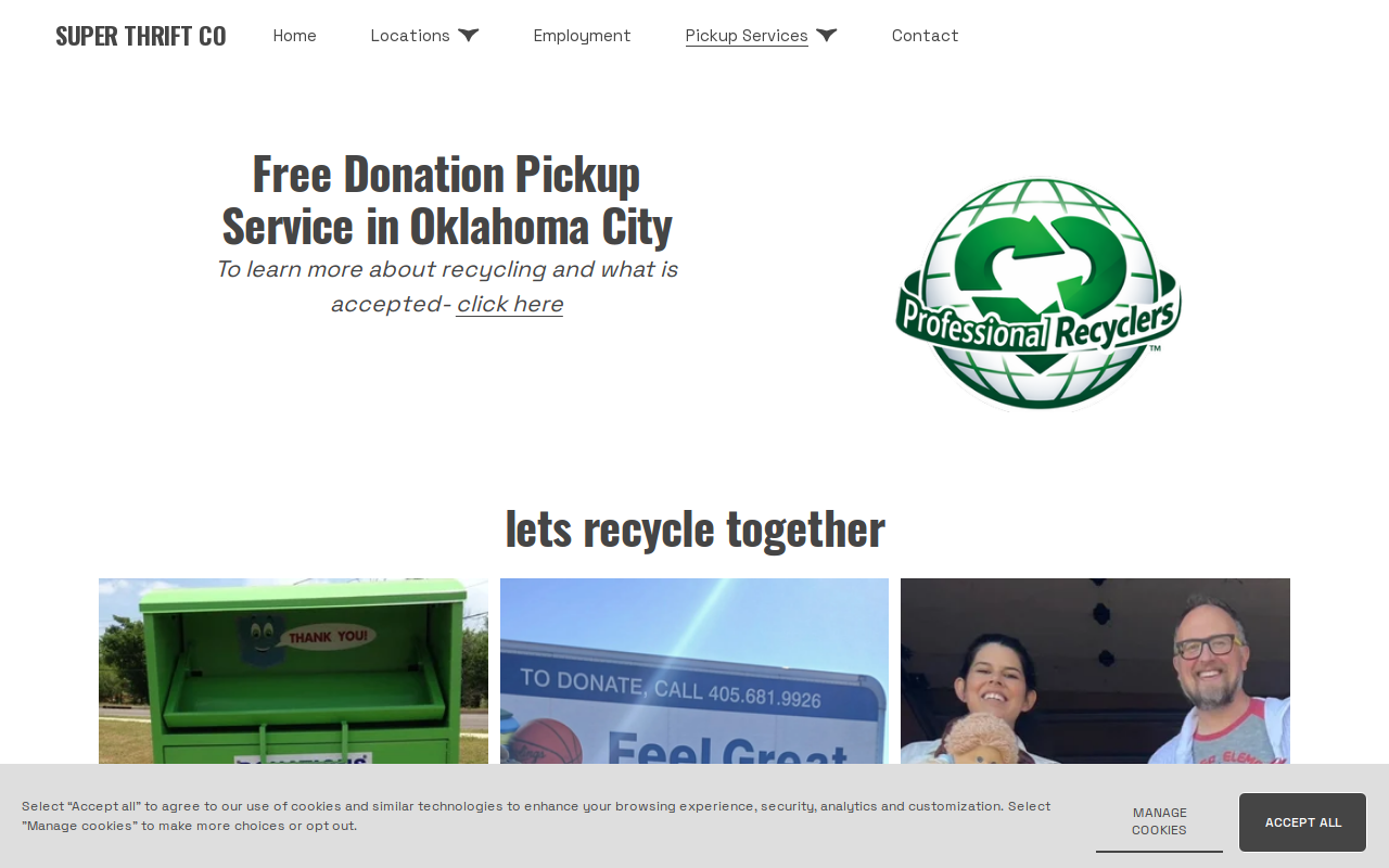 Community Thrift website preview