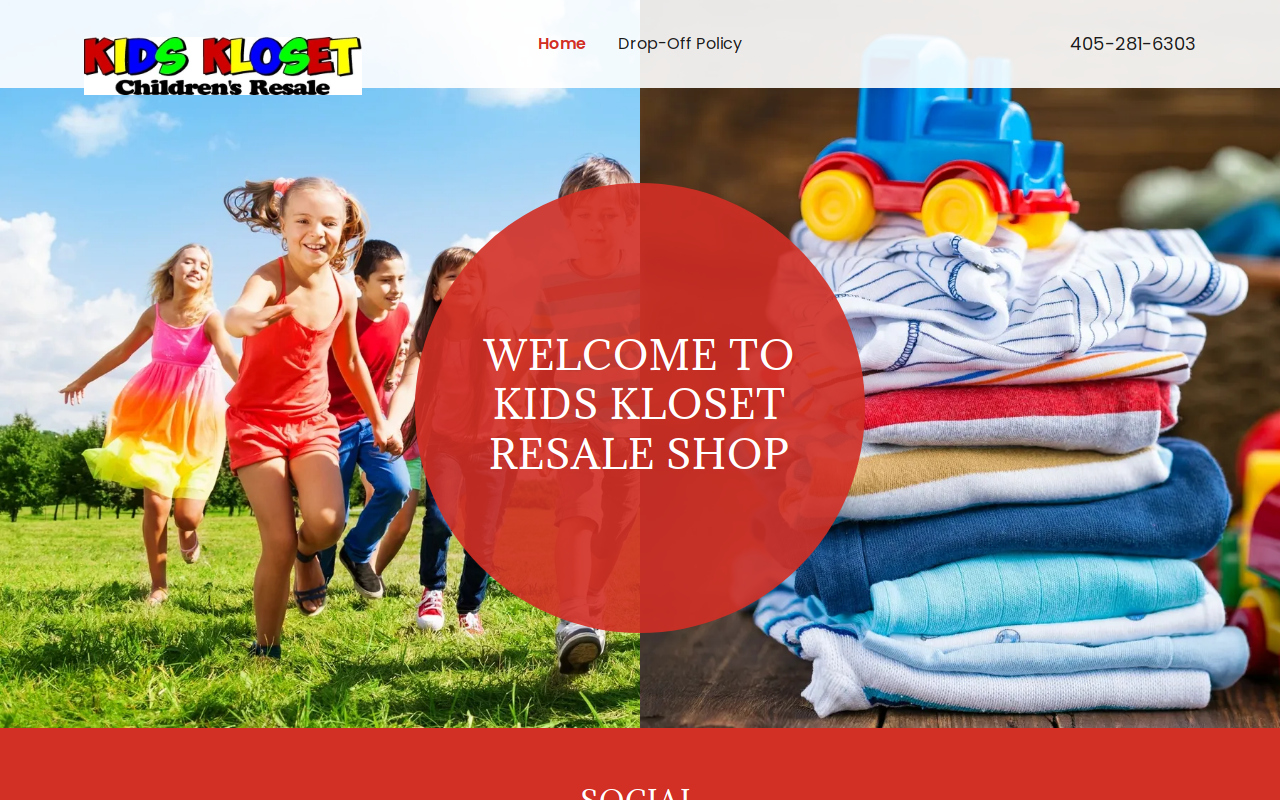 Kids Kloset website preview