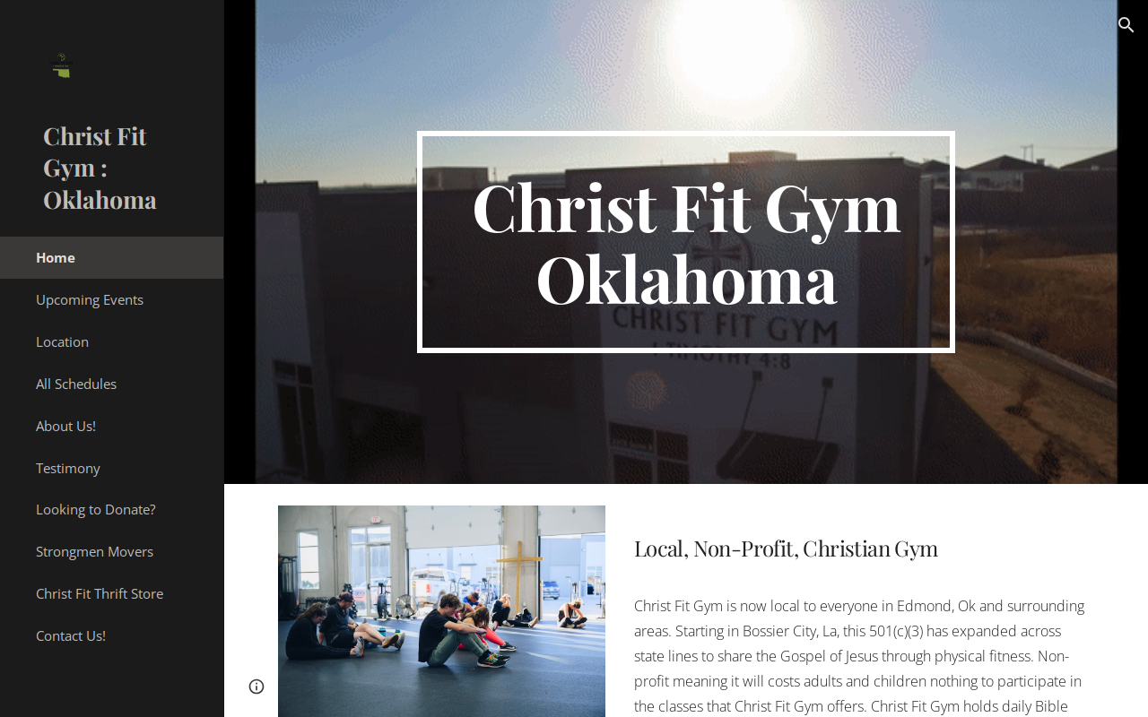 Christ Fit Thrift Store website preview