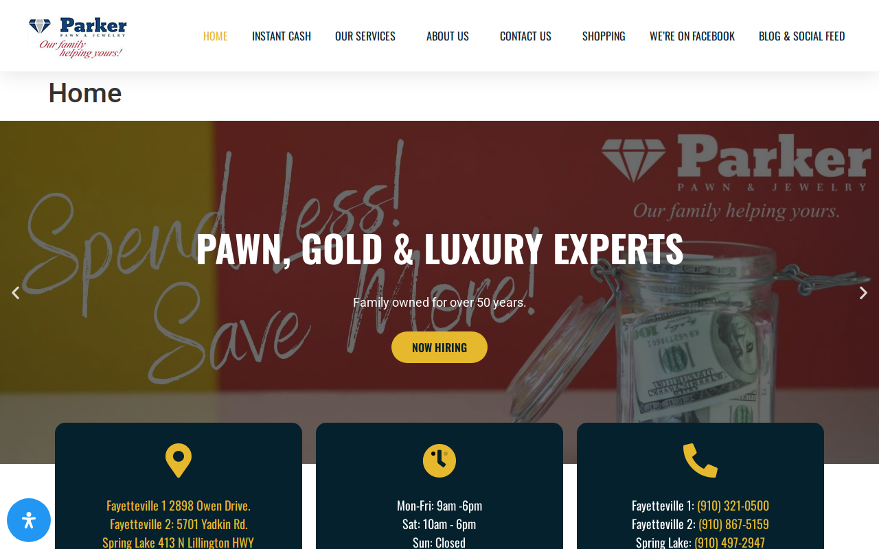 Parker's Pawn website preview