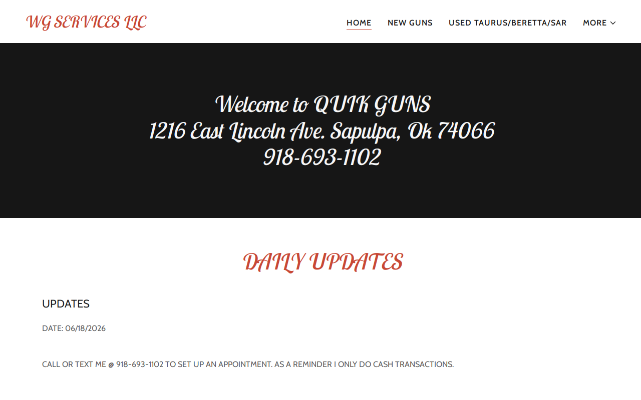 Quik Fix Gun & Pawn website preview