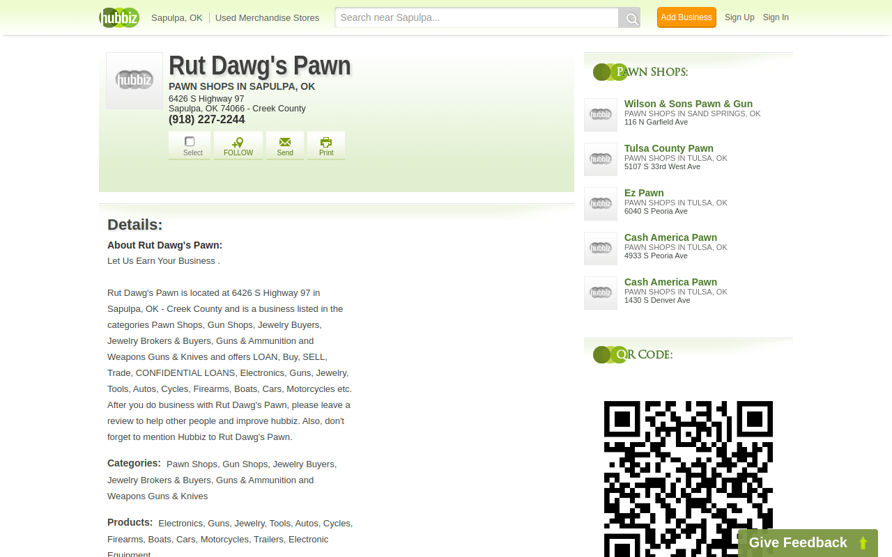 Rut Dawg's Pawn website preview