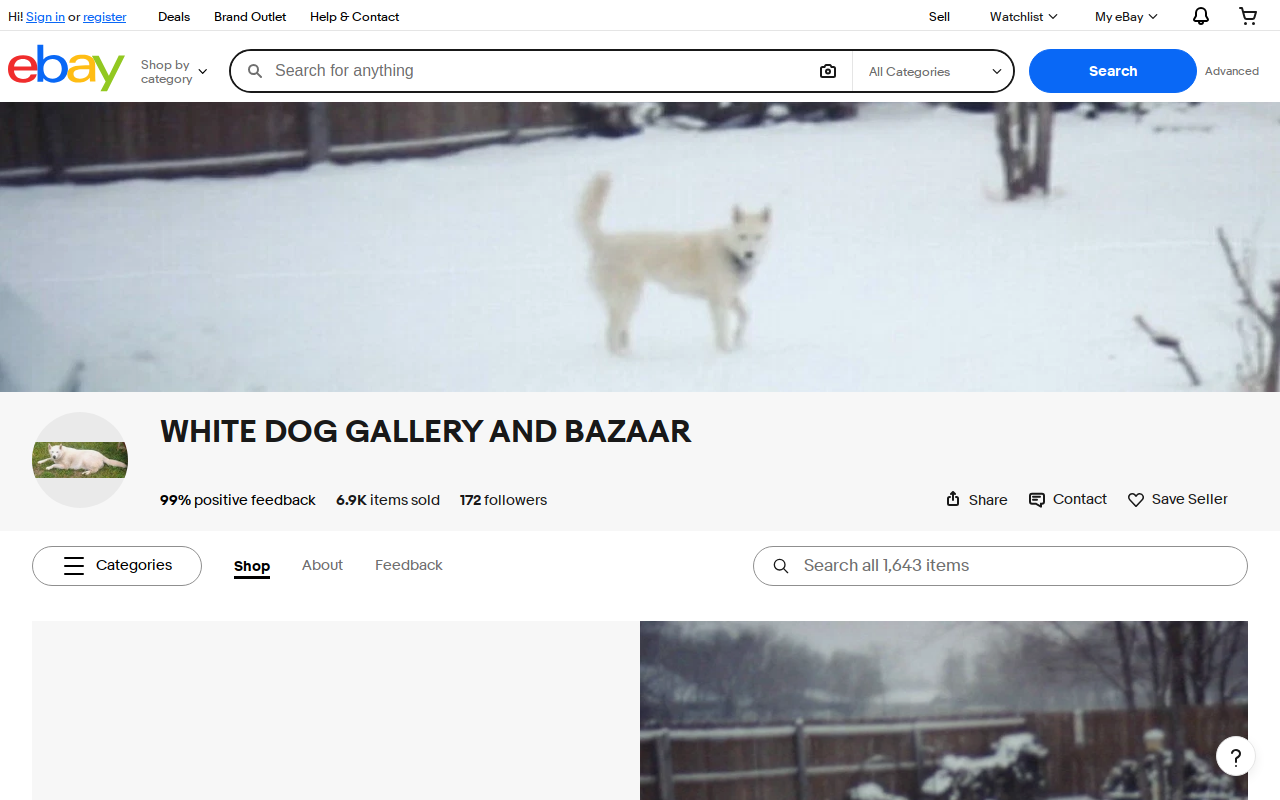 White Dog Gallery & Bazaar website preview