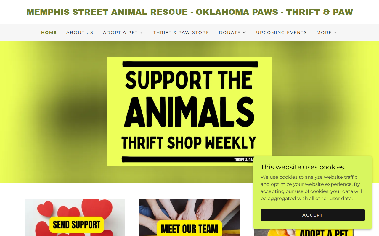 Thrift & Paw website preview