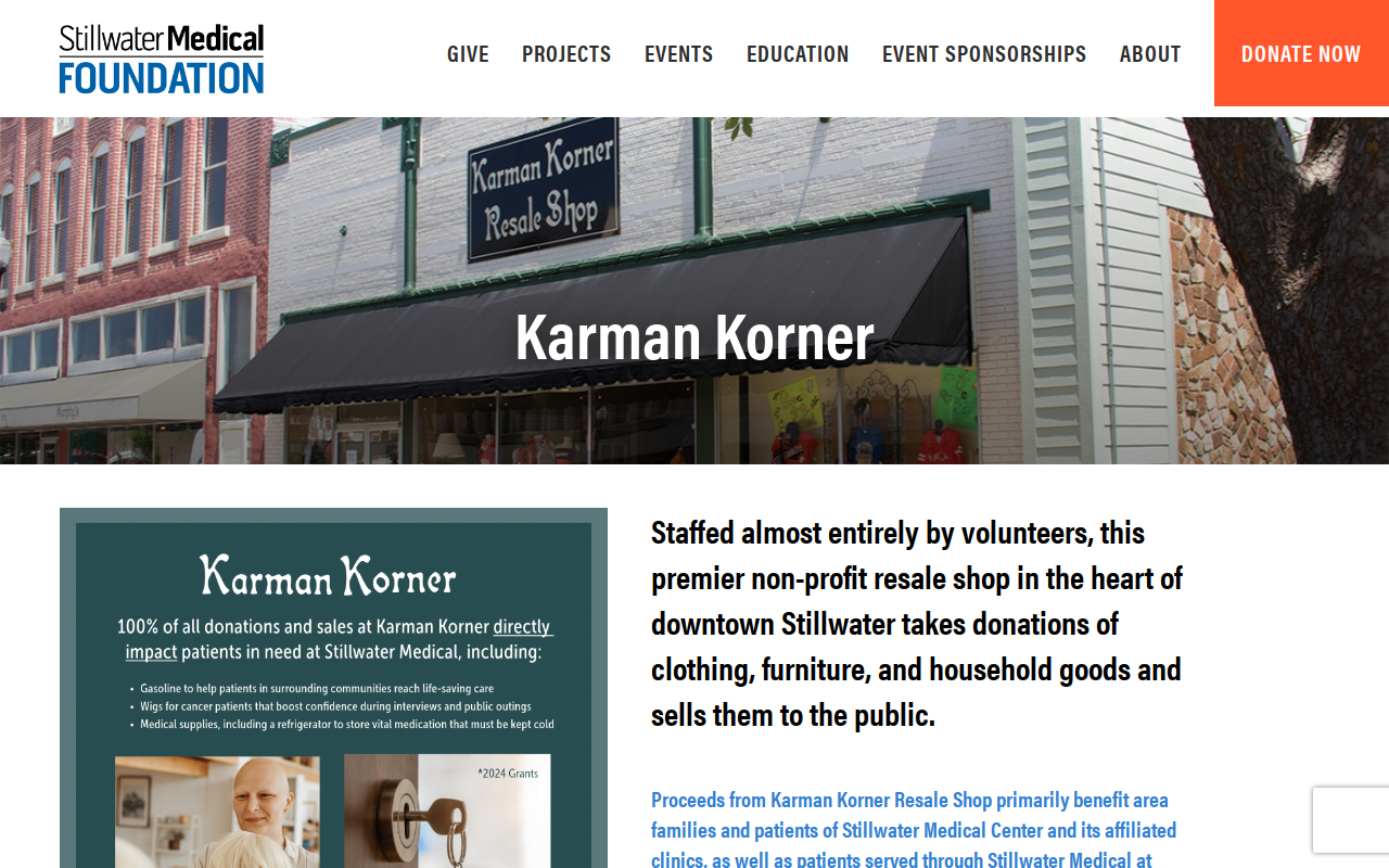 Karman Korner Resale Shop website preview