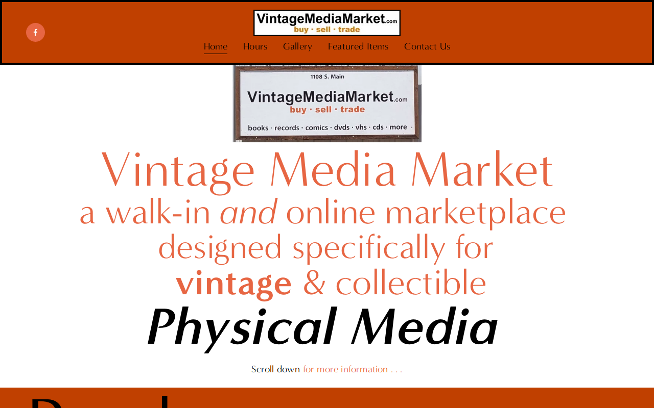 Vintage Media Market website preview