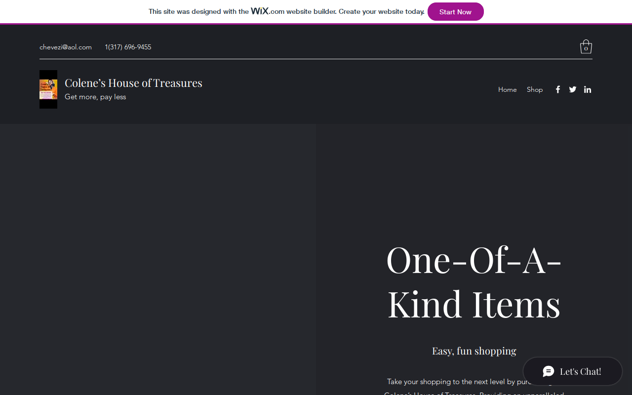 Colene's House of Treasures website preview