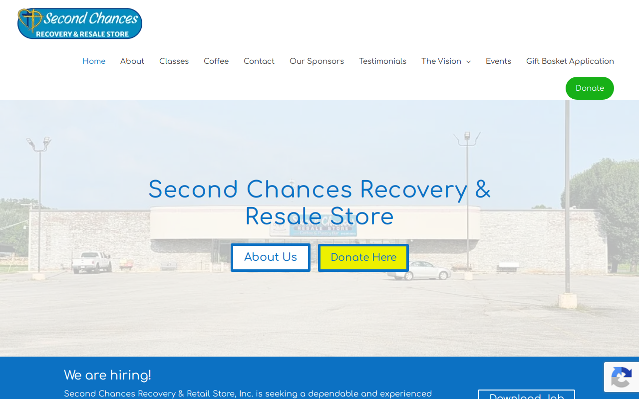 Second Chances Recovery website preview