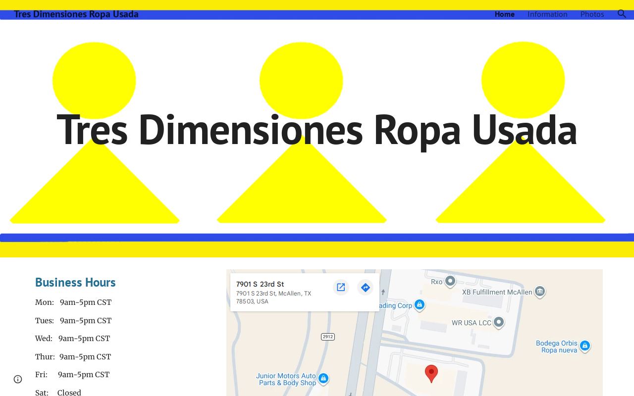 Tres Dimensiones Ropa Usada website preview