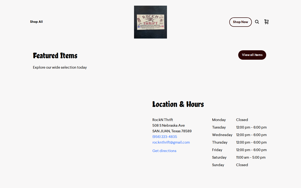 RockN Thrift website preview