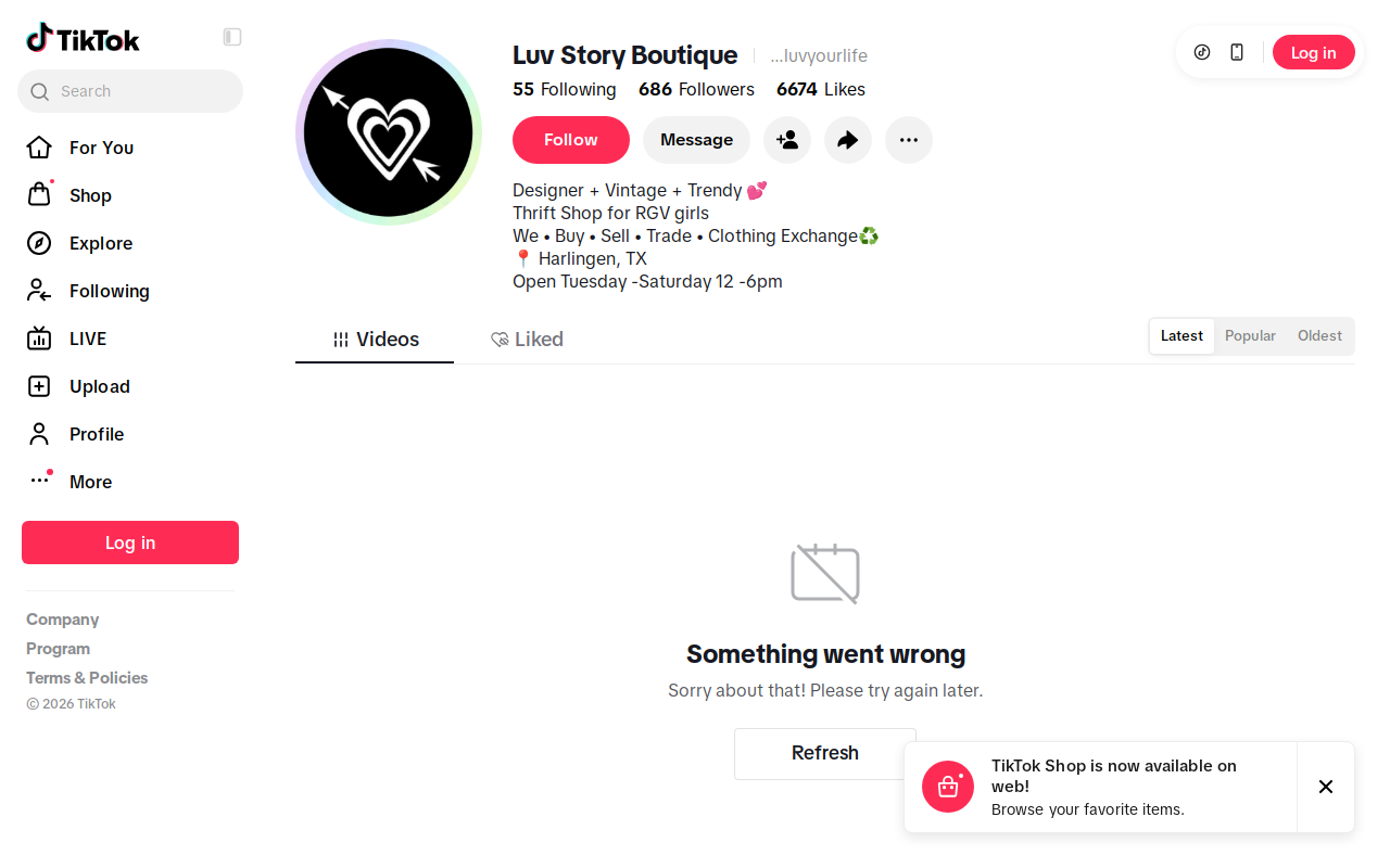 Luv Story Boutique website preview