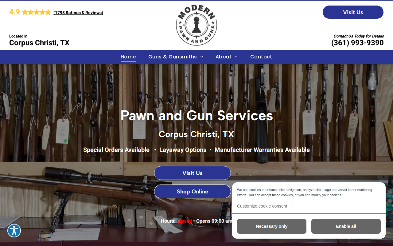 Modern Pawn & Guns website preview