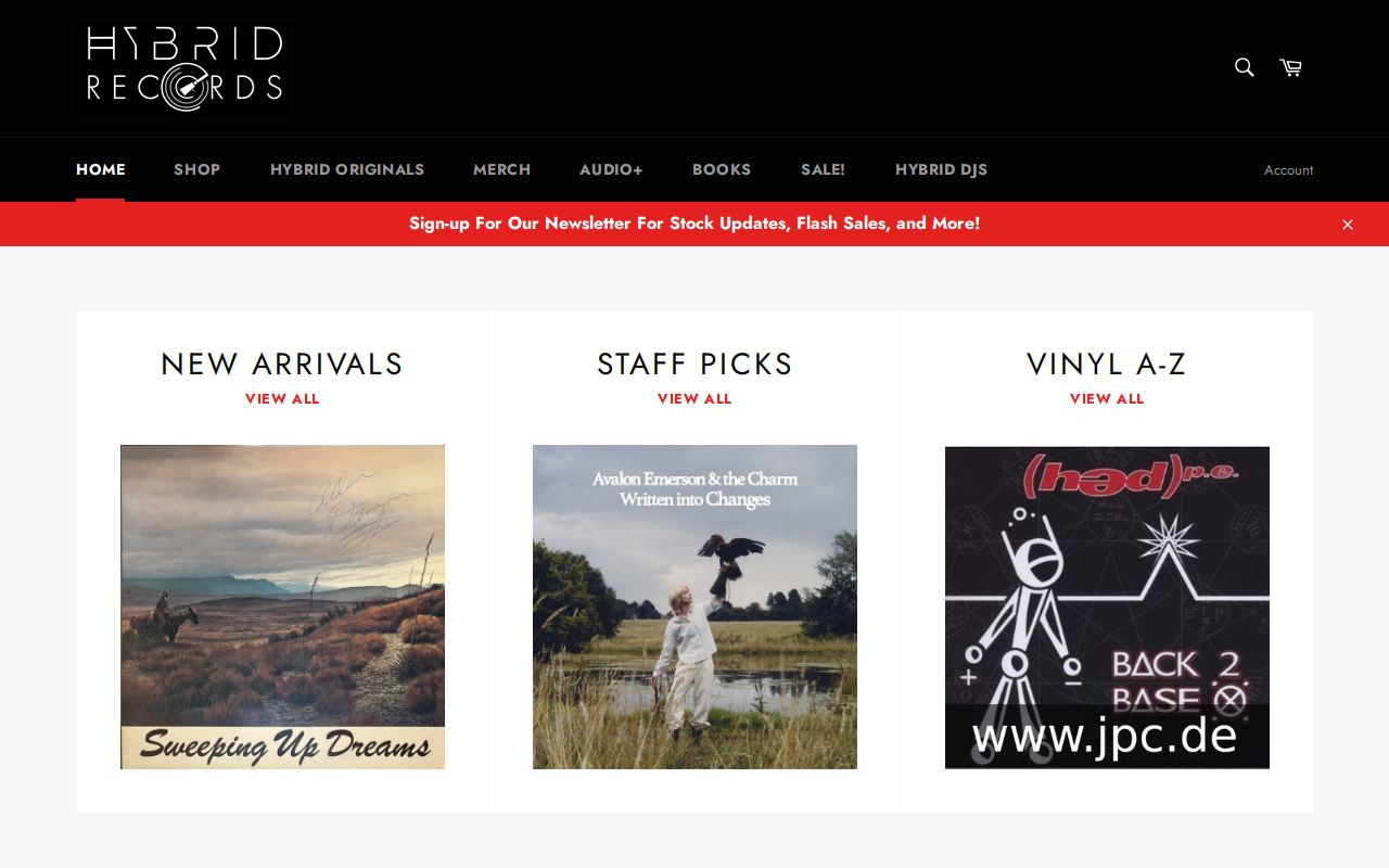 Hybrid Records website preview