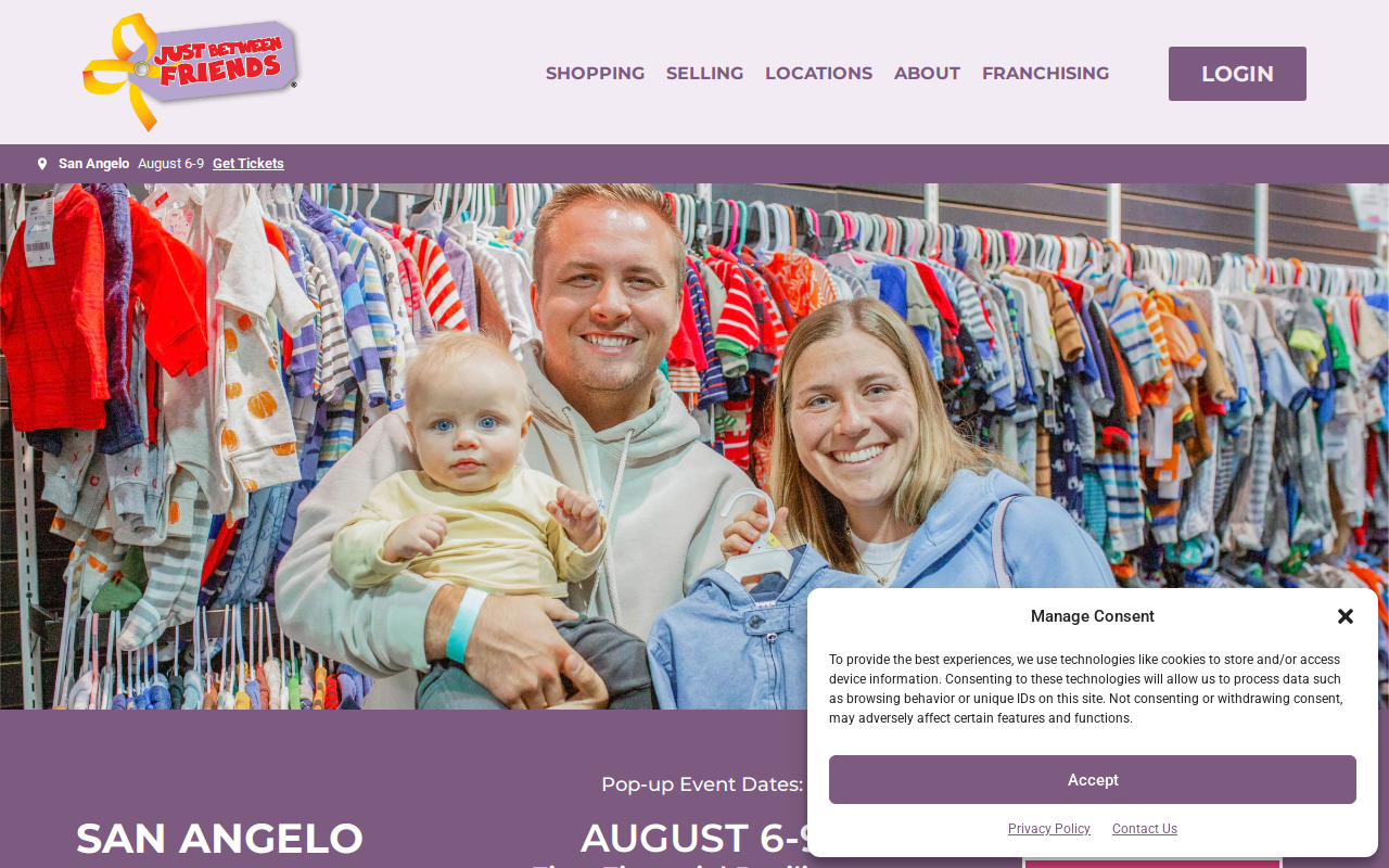 Just Between Friends website preview