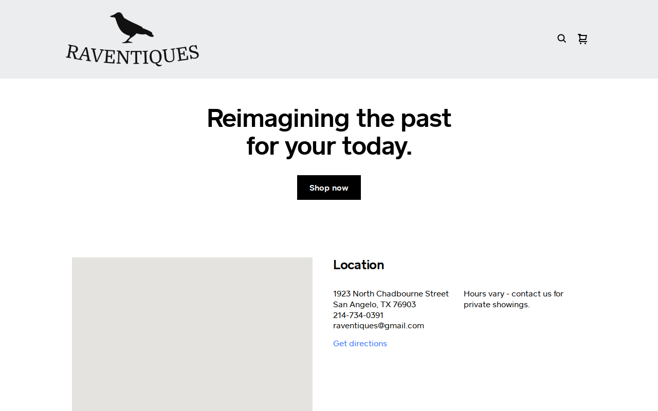 Raventiques website preview