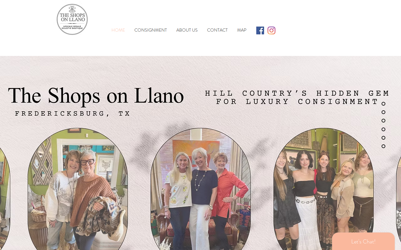 The Shops on Llano website preview