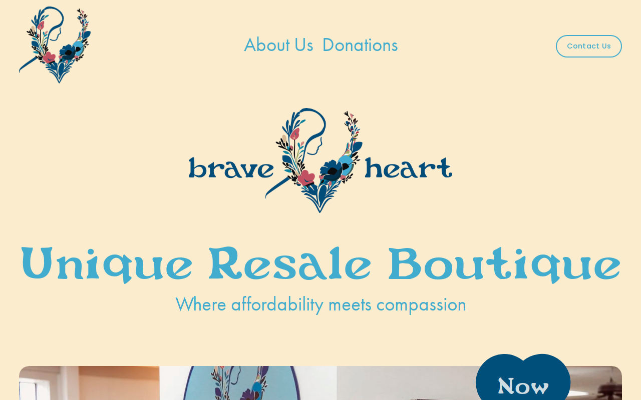 Braveheart Unique Resale Boutique website preview