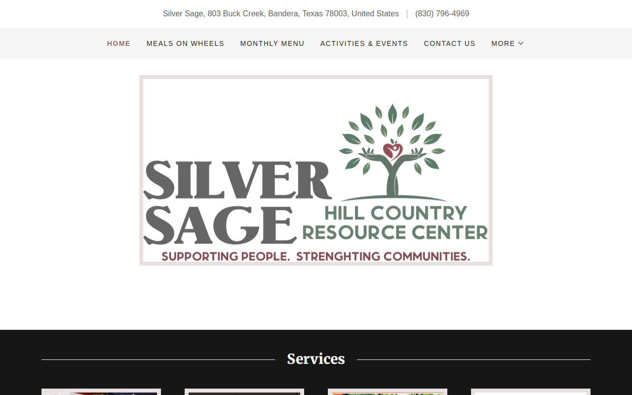Silver Sage Community Center Thrift Store website preview