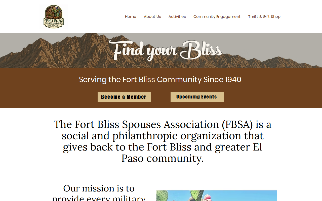 Fort Bliss Thrift Shop website preview
